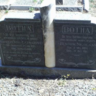BOTHA Hendrik Nicolaas 1894-1961 &amp; Emmerentia Catharina SCHOEMAN 1895-1960