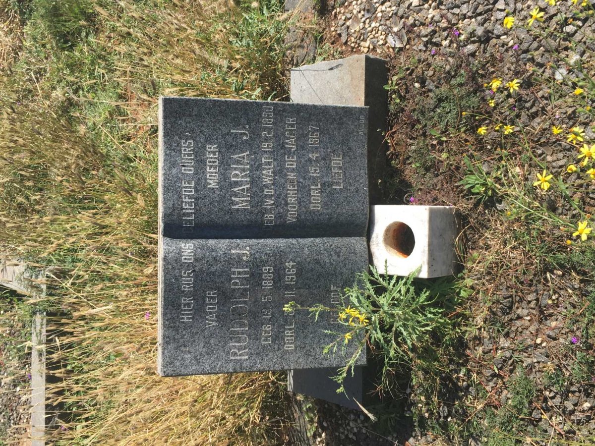 BRITZ Rudolph J. 1889-1964 &amp; Maria J. voorheen DE JAGER nee V.D. WALT 1890-1967