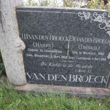 BROECK J.H., van den -1958 &amp; E.W. 1880-1968