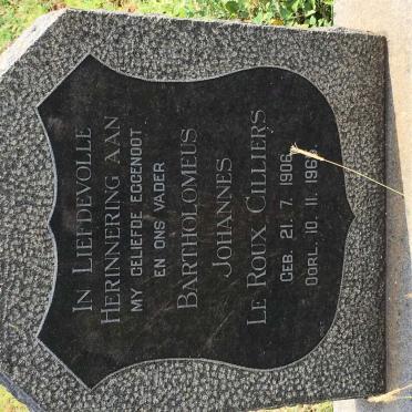 CILLIERS Bartholomeus Johannes le Roux 1906-1965