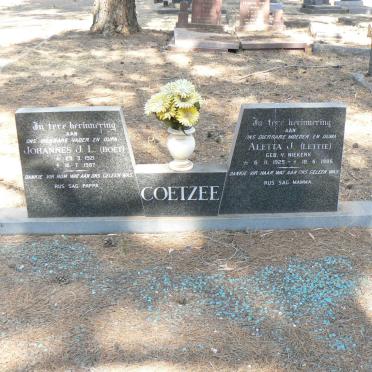 COETZEE Johannes  J.L. 1921-1987 &amp; Aletta J. VAN NIEKERK 1925-1986