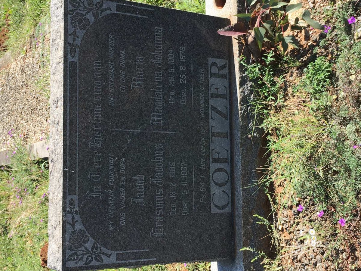COETZER Jacob Erasmus Jacobus 1885-1967 &amp; Maria Magdalena Johanna 1884-1976