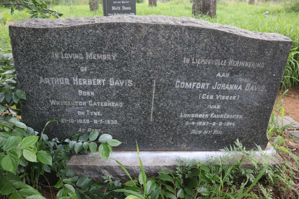 DAVIS Arthur Herbert 1859-1932 &amp; Comfort Johanna VISSER 1867-1944