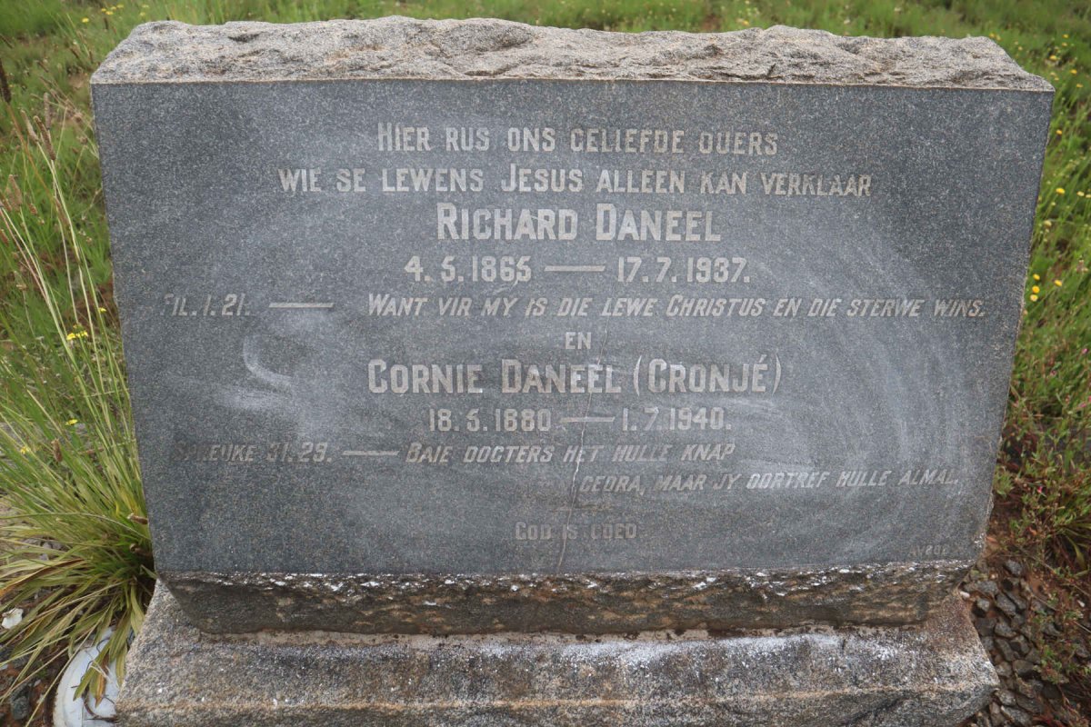 DANEEL Richard 1865-1937 &amp; Cornie CRONJE 1880-1940