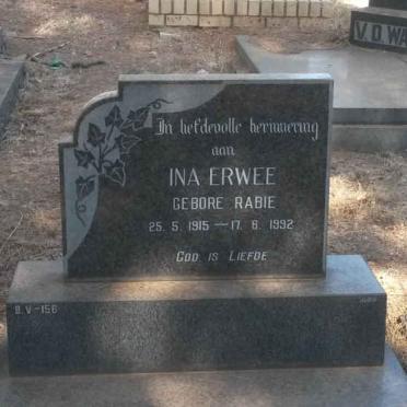 ERWEE Ina nee RABIE 1915-1992