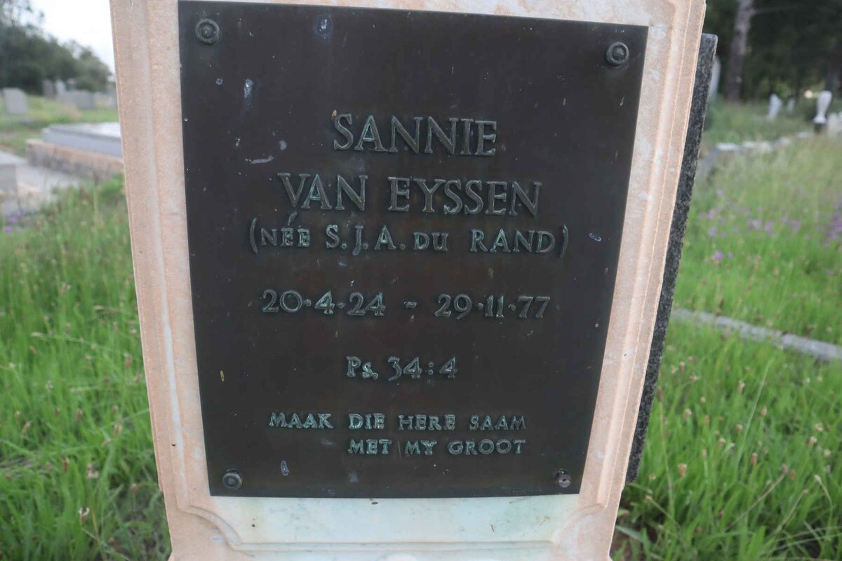 EYSSEN S.J.A., van nee DU RAND 1924-1977