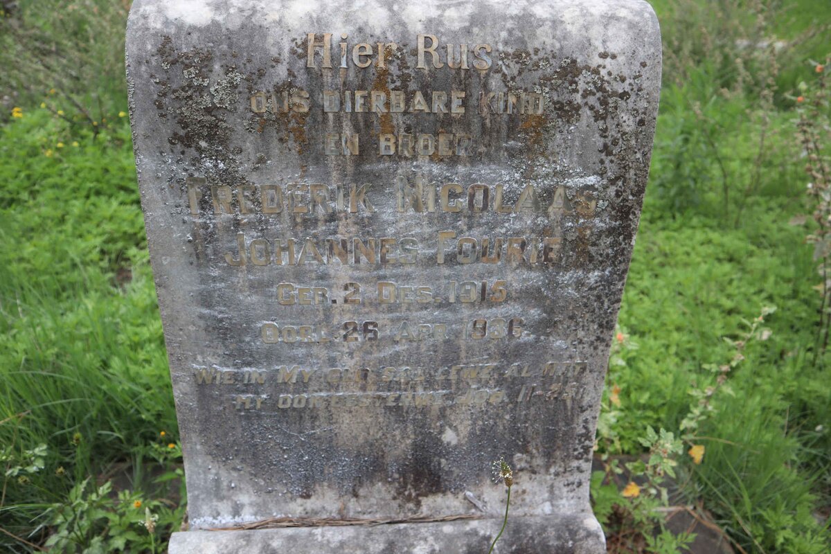 FOURIE Frederik Nicolaas Johannes 1915-1936