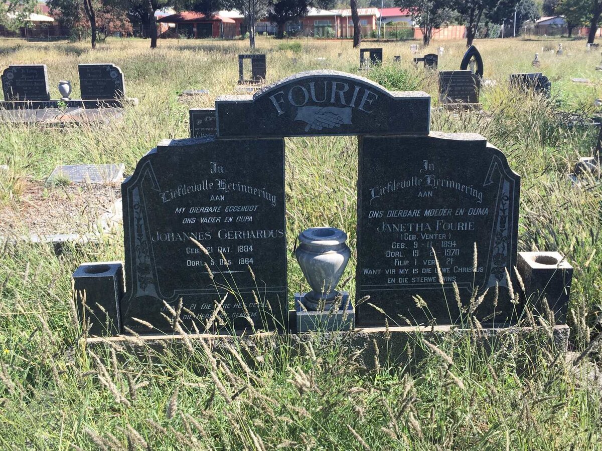 FOURIE Johannes Gerhardus 1884-1964 &amp; Janetha VENTER 1894-1970