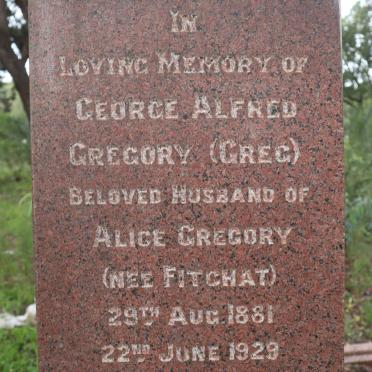 GREGORY George Alfred 1881-1929
