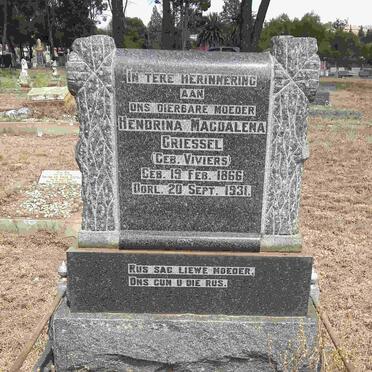 GRIESSEL Hendrina Magdalena nee VIVIERS 1866-1931