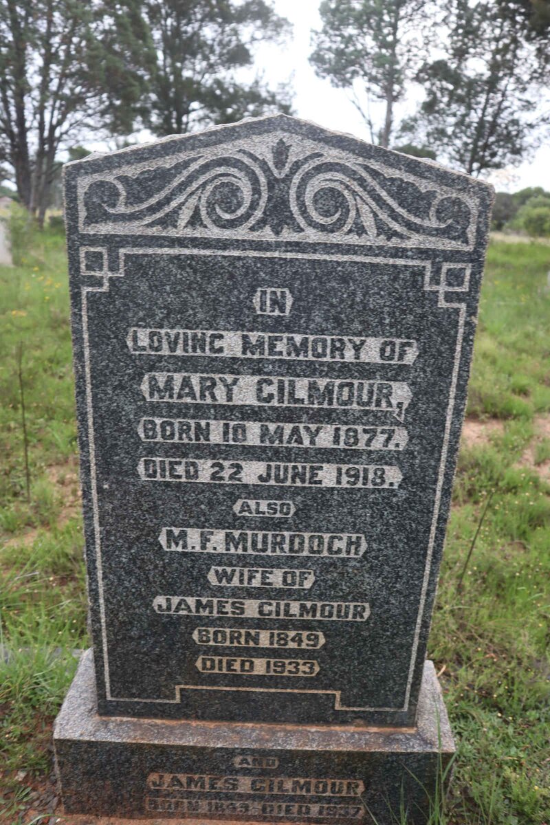 GILMOUR James 1849-1937 &amp; M.F. MURDOCH 1849-1933 :: GILMOUR Mary 1877-1918
