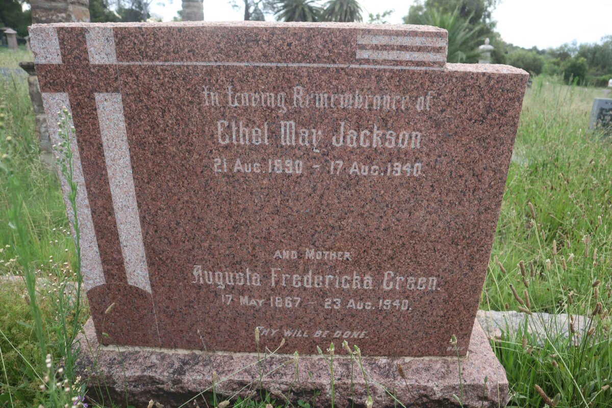 GREEN Augusta Fredericka 1867-1940 :: JACKSON Ethel May 1890-1940