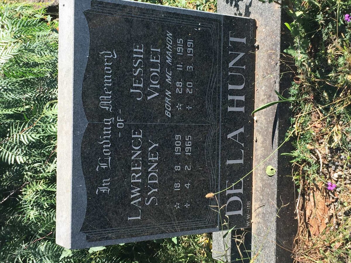 HUNT Lawrence Sydney, de la 1909-1965 &amp; Jessie Violet MC MAHON 1915-1991