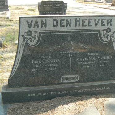 HEEVER Dirk Cornelis, van den 189-195? &amp; Maria M.M. SAAIMAN 1893-1956