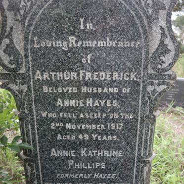 HAYES Arthur Frederick -1917 &amp; Annie Katherine PHILLIPS formerly HAYES -1957