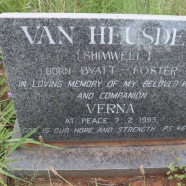 HEUSDEN Verna, van formerly SHIMWELL nee BYATT-FOSTER -1993