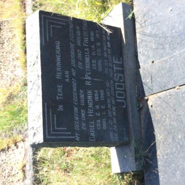 JOOSTE Carel Hendrik 1894-1966 &amp; Petronella Frederika 1896-1971