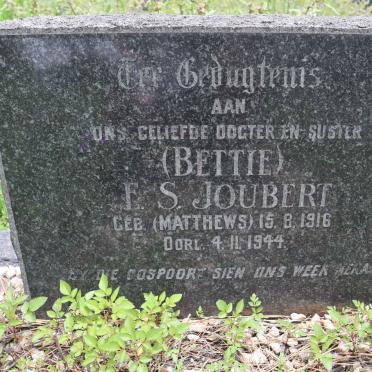 JOUBERT E.S. nee MATTHEWS 1916-1944