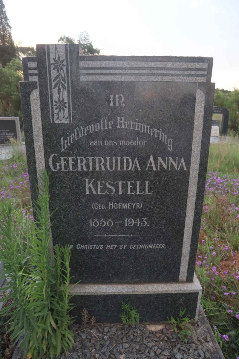 KESTELL Geertruida Anna nee HOFMEYR 1858-1943