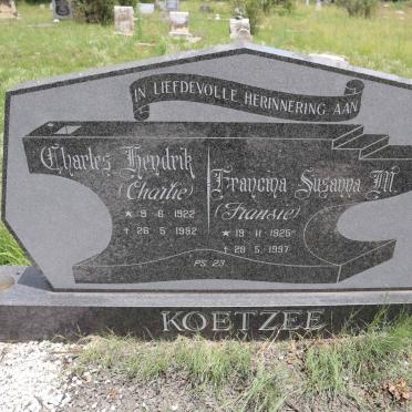 KOETZEE Charles Hendrik 1922-1992 &amp; Francina Susanna M. 1925-1997