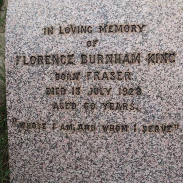 KING Florence Burnham nee FRASER -1928