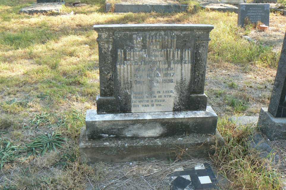 KRUGER Aletta Magritha nee DE ?e??er 1897-1936