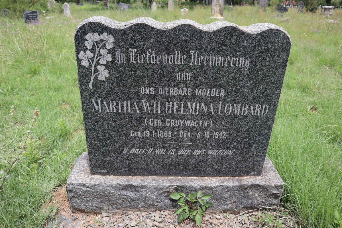 LOMBARD Martha Wilhelmina nee CRUYWAGEN 1868-1947