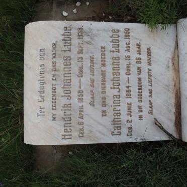 LUBBE Hendrik Johannes 1858-1938 &amp; Catharina Johanna 1864-1950