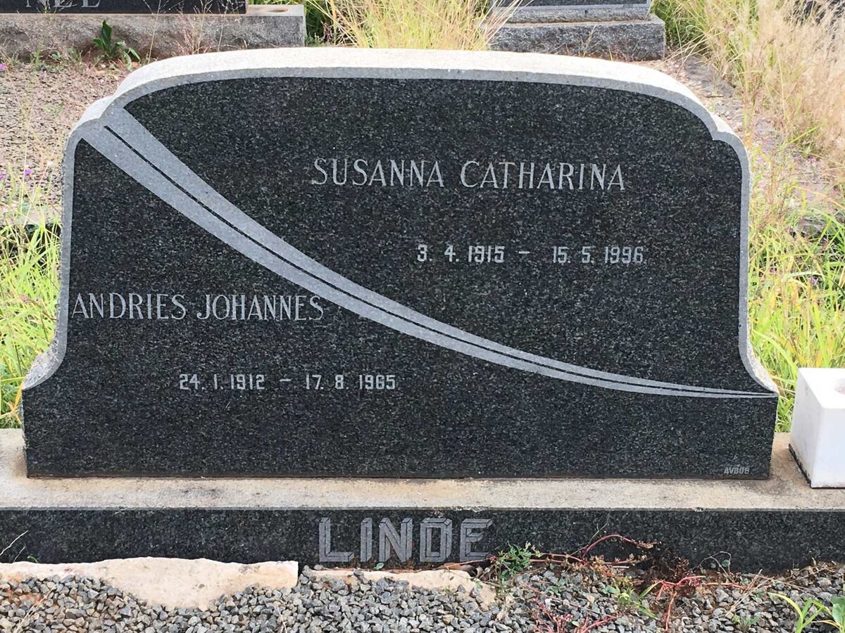 LINDE Andries Johannes 1912-1965 &amp; Susanna Catharina 1915-1996