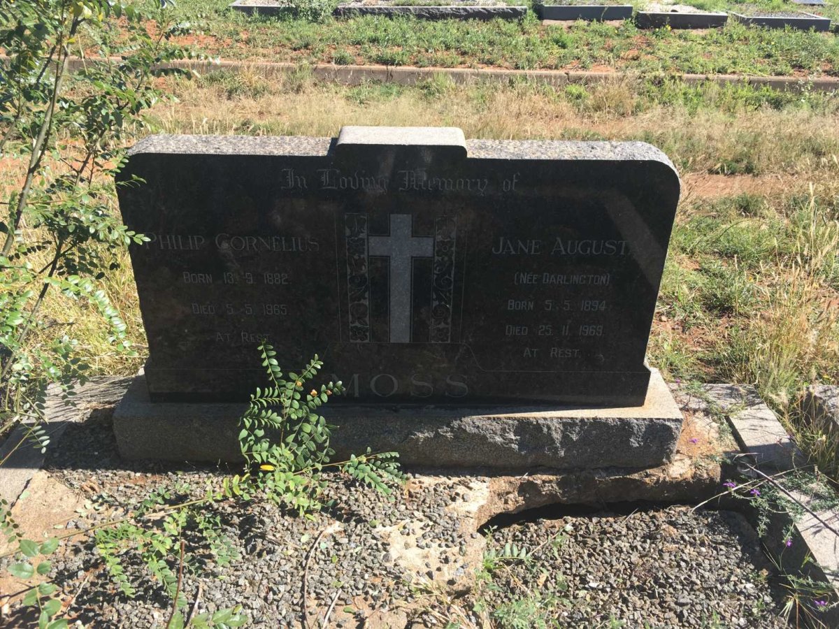 MOSS Philip Cornelius 1882-1965 &amp; Jane August DARLINGTON 1894-1969