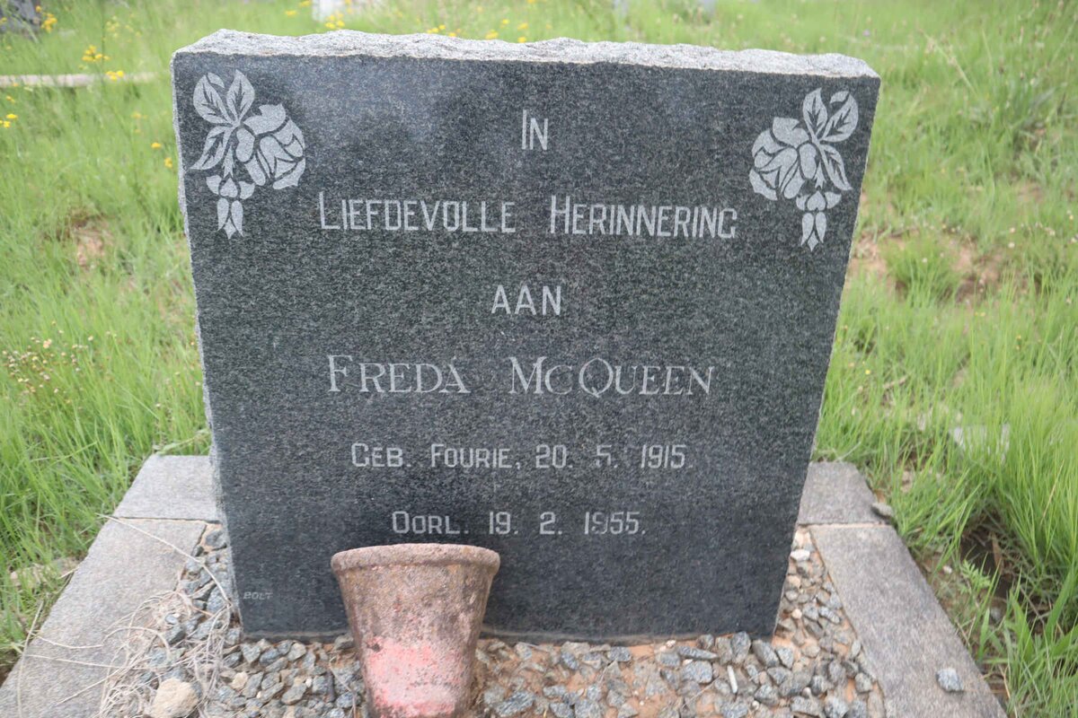 MCQUEEN Freda nee FOURIE 1915-1955