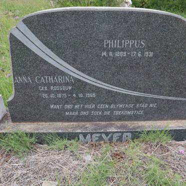 MEYER Philippus 1869-1931 &amp; Anna Catharina ROSSOUW 1875-1965