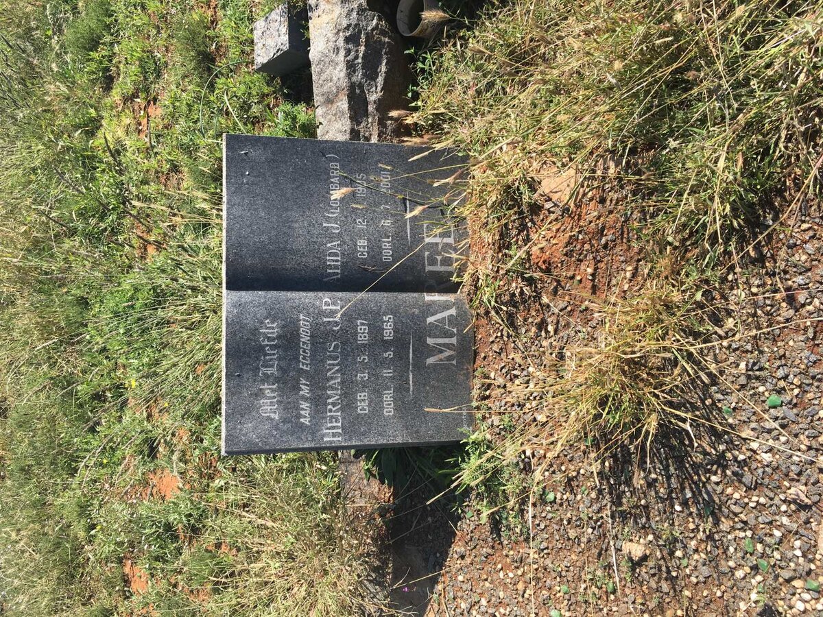 MAREE Hermanus J.P. 1897-1965 &amp; Alida J. LOMBARD 1905-2001