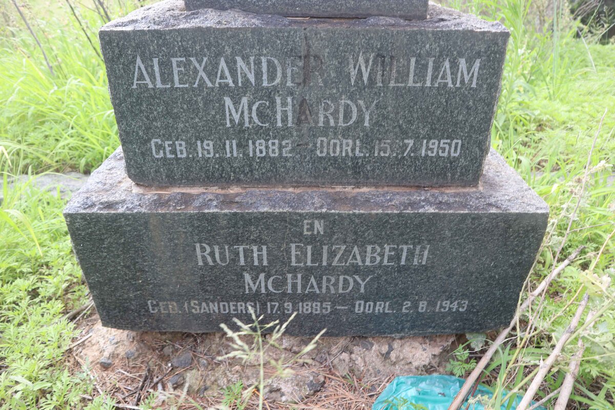 MCHARDY Alexander William 1882-1950 &amp; Ruth Elizabeth SANDERS 1885-1943