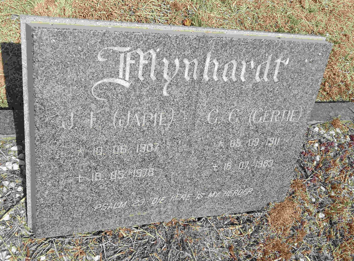 MYNHARDT J.F. 1907-1978 &amp; G.G. 1911-1983