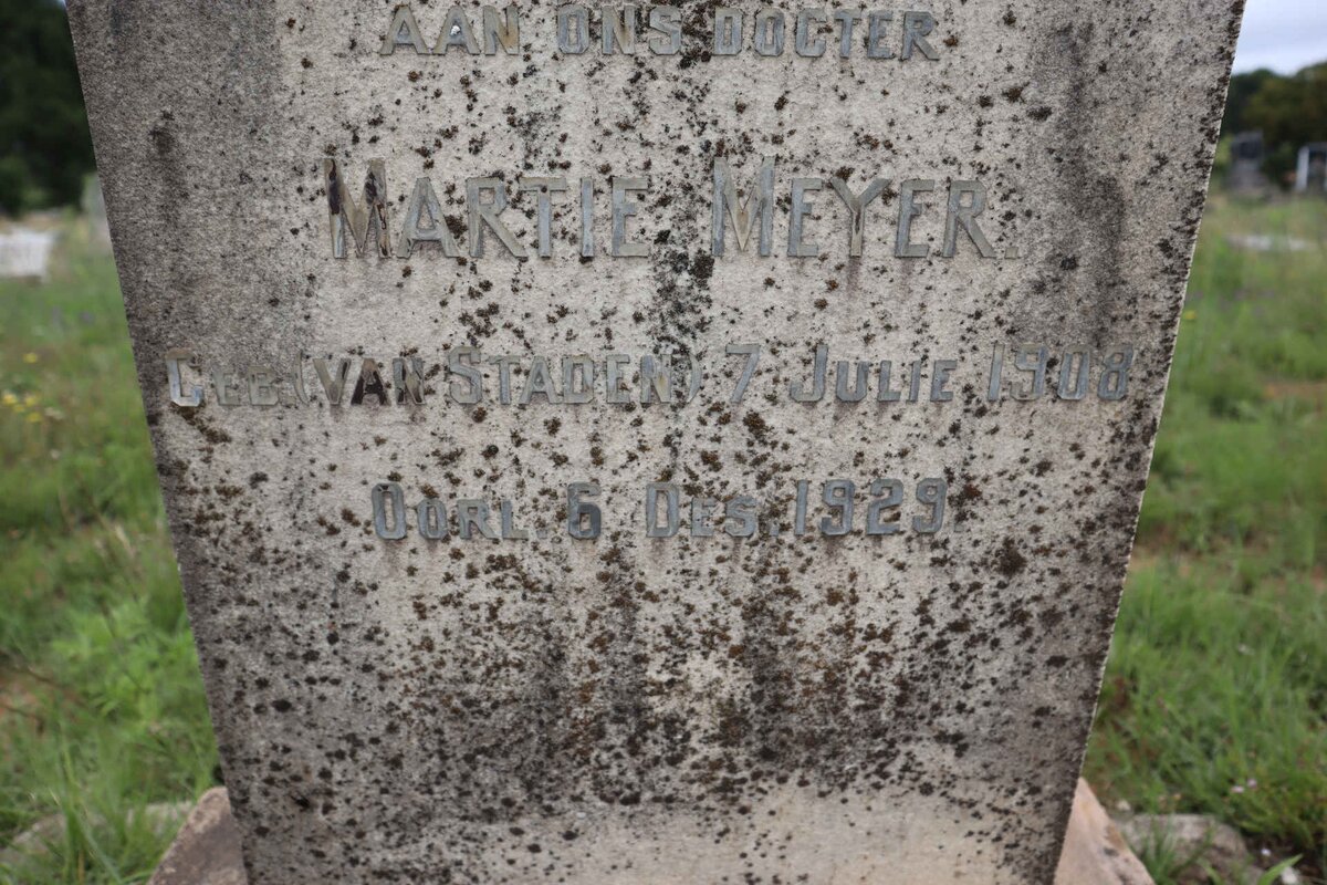 MEYER Martie nee VAN STADEN 1908-1929