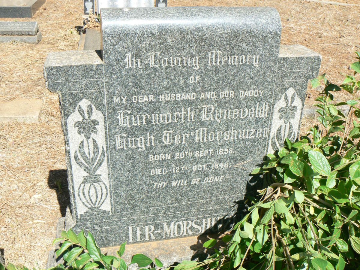 MORSHUIZEN Hurworth Ryneveldt Hugh, TER 1898-1948