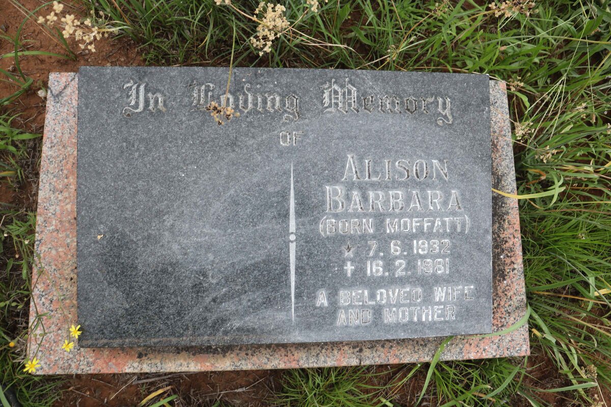 MOFFATT Alison Barbara 1932-1981