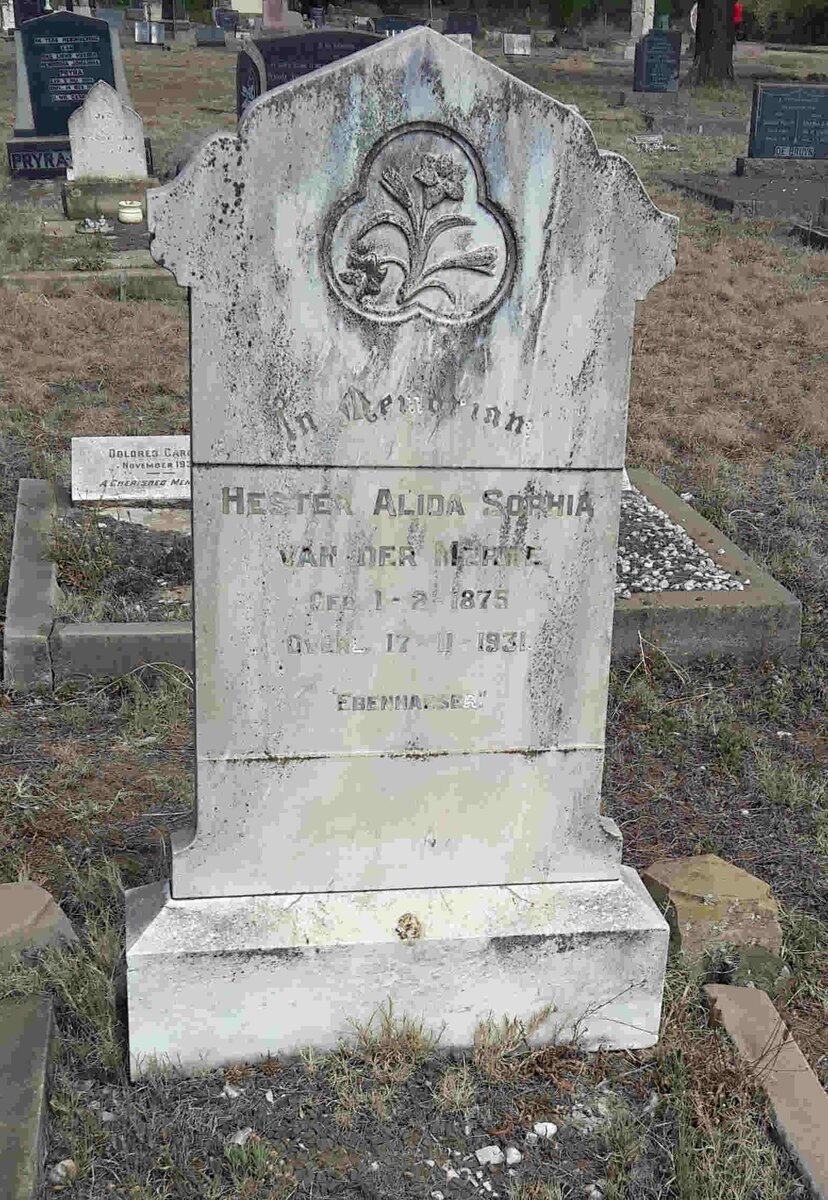 MERWE Hester Alida Sophia, van der 1875-1931