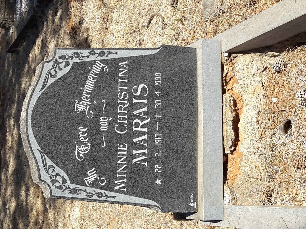 MARAIS Minnie Christina 1913-1990