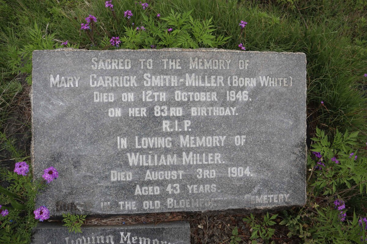 MILLER William -1904 :: MILLER Mary Garrick, SMITH nee WHITE -1946