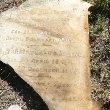 MEYER A.J.F.M. 1835-1905 &amp; A.S.J. V.D. MERWE 1843-1905