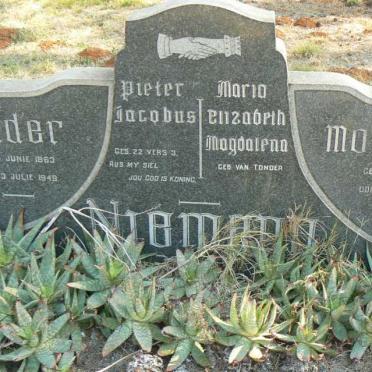 NIEMAND Pieter Jacobus 1863-1949 &amp; Maria Elizabeth Magdalena VAN TONDER 18?6-1950