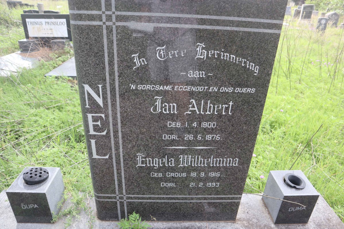 NEL Jan Albert 1900-1975 &amp; Engela Wilhelmina CROUS 1915-1993
