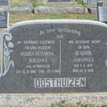 OOSTHUIZEN Hendrik Johannes 1879-1976 &amp; Maria Susanna Johanna VERMEULEN 1888-1964