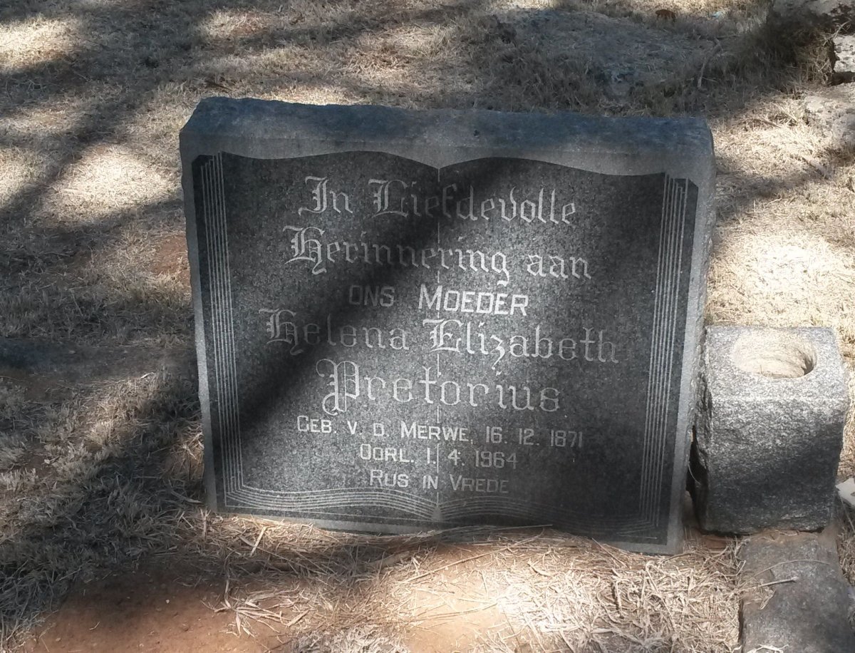 PRETORIUS Helena Elizabeth nee V.D.MERWE 1871-1964