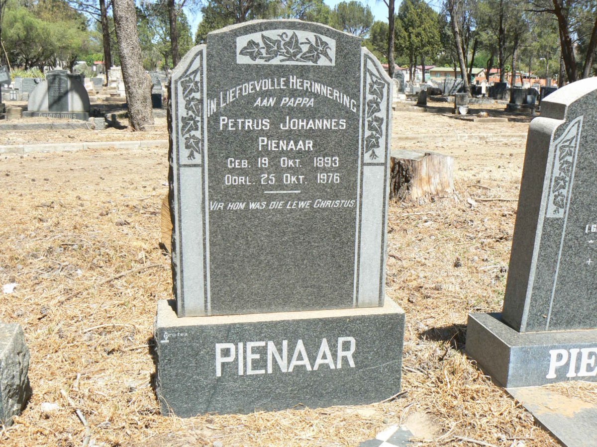 PIENAAR Petrus Johannes 1893-1976