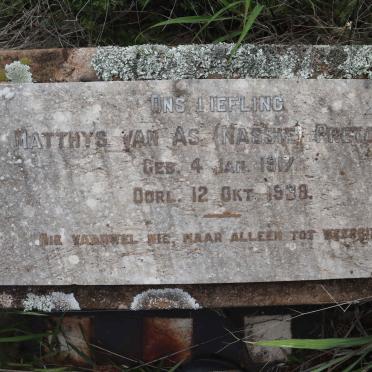 PRETORIUS Matthys van As 1917-1939