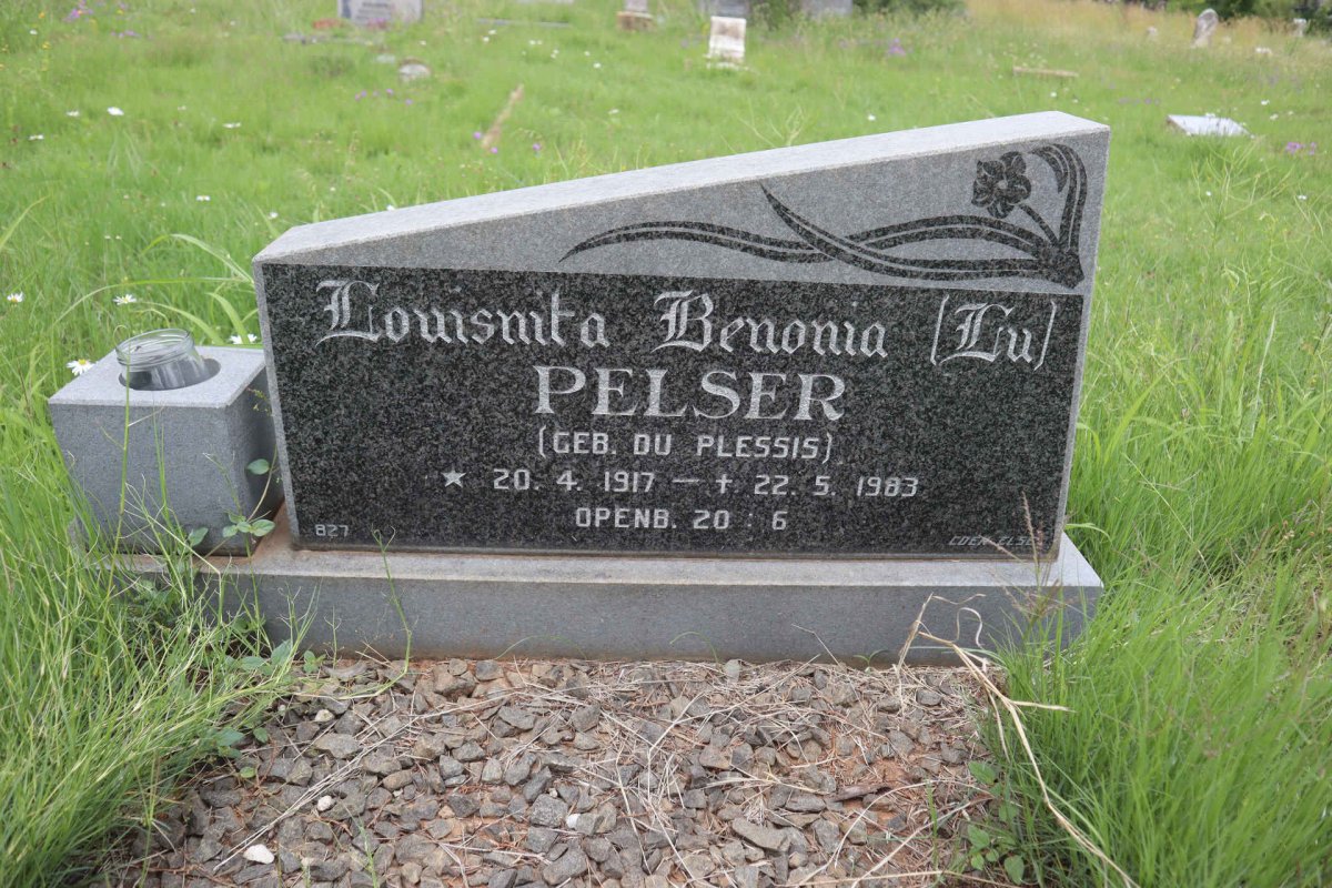 PELSER Louisnita Benonia nee DU PLESSIS 1917-1983
