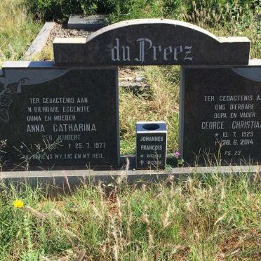 PREEZ George Christiaan, du 1929-2014 &amp; Anna Catharina JOUBERT 1931-1977 :: DU PREEZ Johannes Francois 1958-2009